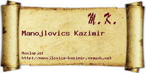 Manojlovics Kazimir névjegykártya